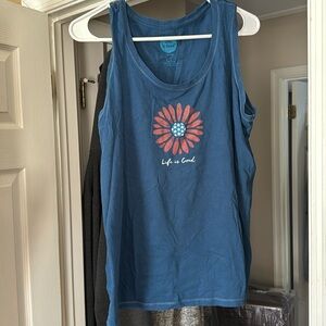 Life is good blue tank top barely worn